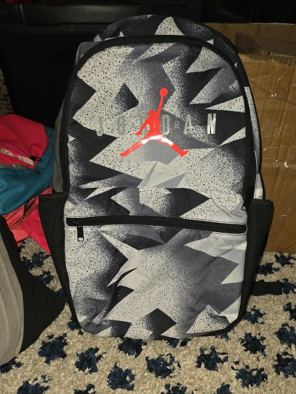 Jordan Men’s Black, Gray & Red Graphic Backpack
